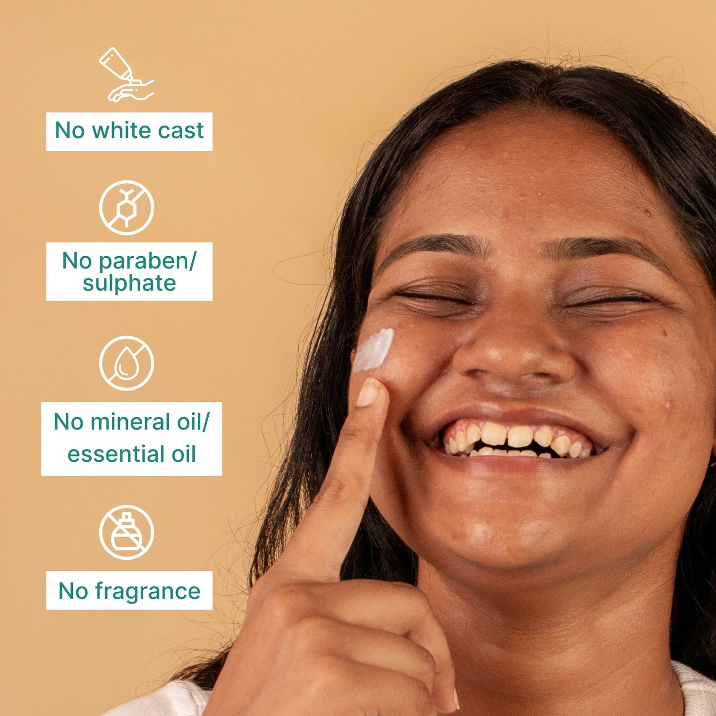 Sunscreen with no white cast lightweight formula for Indian skin SPF 50