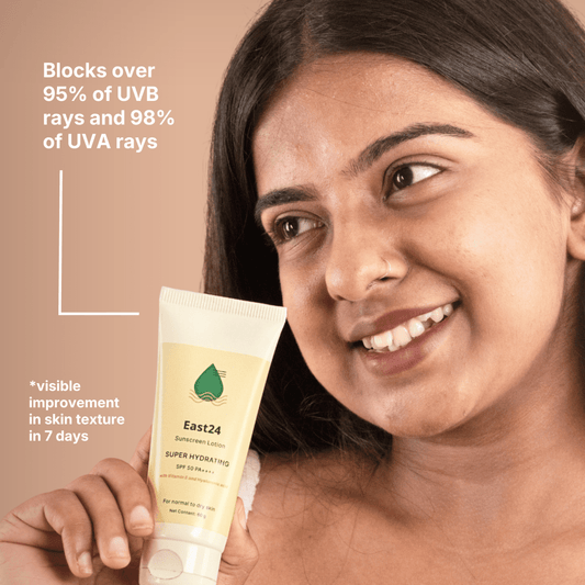 Sunscreen for normal to dry skin - Super Hydrating Broad Spectrum Sunscreen with SPF 50 PA++++ (Enriched with Hyaluronic Acid & Vitamin E) [60g]