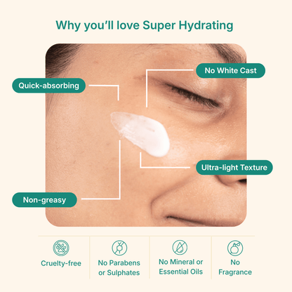 Sunscreen for normal to dry skin - Super Hydrating Broad Spectrum Sunscreen with SPF 50 PA++++ (Enriched with Hyaluronic Acid & Vitamin E) [60g]