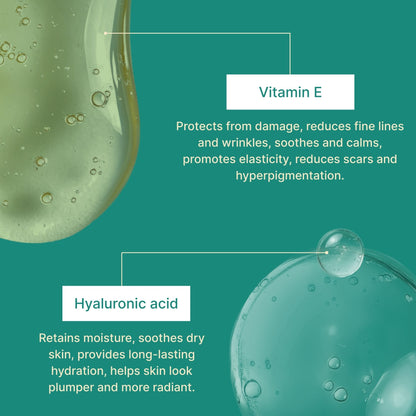 Moisturizing sunscreen with Vitamin E and Hyaluronic Acid for dry skin SPF 50
