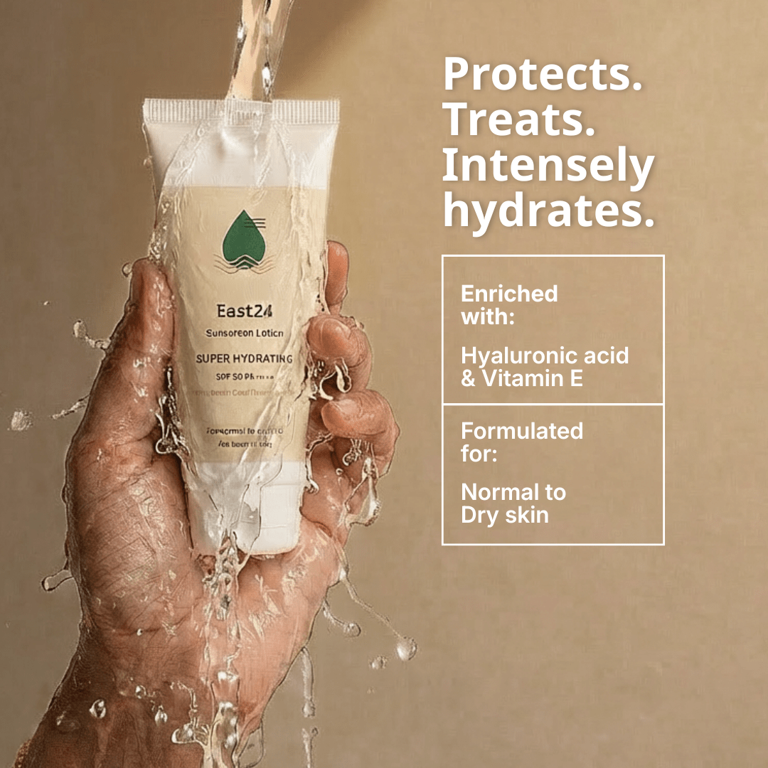 Sunscreen for normal to dry skin - Super Hydrating Broad Spectrum Sunscreen with SPF 50 PA++++ (Enriched with Hyaluronic Acid & Vitamin E) [60g]